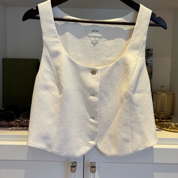 Wilfred Jackets & Blazers - Wilfred Crepe Material Vest, cream size 12